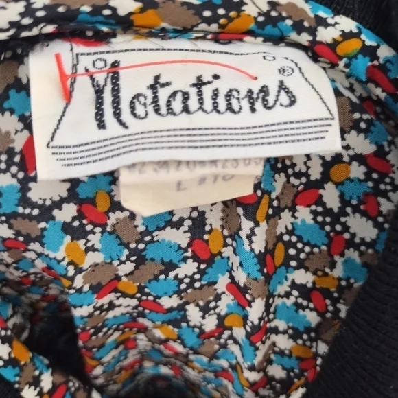 Vintage 80s Notations Womens Banded Multicolored Floral Top size 10 Art Teacher - Picture 9 of 10